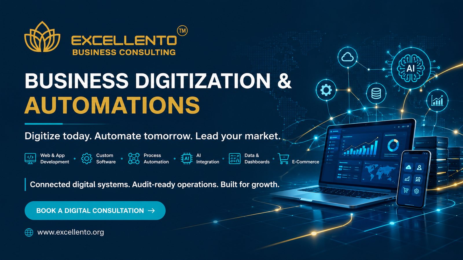Digital Transformation & Automation — EXCELLENTO helps businesses digitize and automate operations across Bangladesh